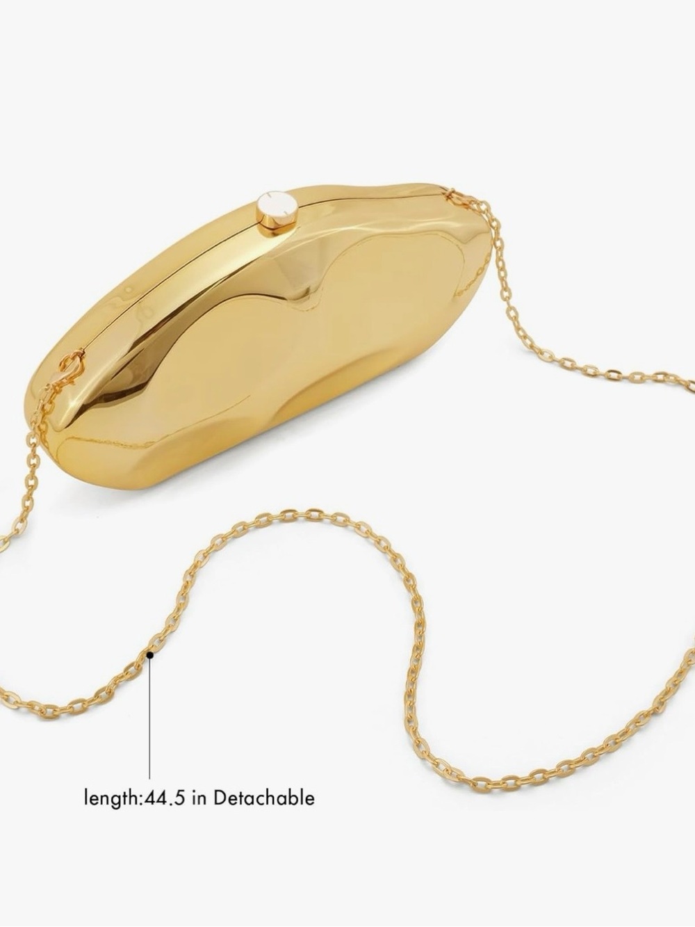 Gold Sculpted Hardcase Clutch - Unbranded - Picture 2 of 4
